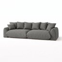 Ver imagem 2 de Sofá Cama Modular Orgânico Retrátil 3 Lugares Base Madeira Maciça 210 cm Marrocos