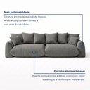 Ver mais imagens de Sofá Cama Modular Orgânico Retrátil 3 Lugares Base Madeira Maciça 210 cm Marrocos