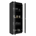 Ver imagem 6 de Cristaleira Vertical 2 Portas de Vidro 3 Prateleiras 160,5cmx60cm Cr6004 Preto