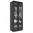 Ver imagem 5 de Cristaleira Vertical 2 Portas de Vidro 3 Prateleiras 160,5cmx60cm Cr6004 Preto
