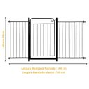 Ver imagem 2 de Grade Proteção Segurança Portão Pet 80cm Preto Bebê Cão com Extensor 2 de 30cm e 1 de 15cm Itagold