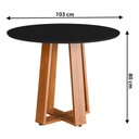 Ver imagem 3 de Mesa de Jantar Redonda com Vidro 4 Lugares Multimóveis CR50243 Cinamomo-Preto