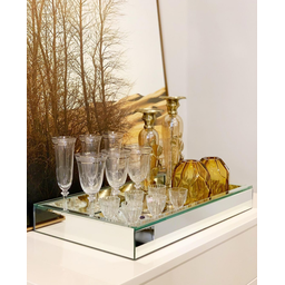 Bandeja Vidro Prata Espelhada Luxo Decoração 50x35 - 1