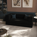 Ver imagem 2 de Sofá Modular Dobrável 3 em 1 Puff Sofá Cama Confortável em Espuma Alta Densidade - Preto