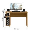 Ver imagem 3 de Mesa Home Office Gamer Shadow Freijó com Prateleira e Suporte para Cpu e Fone
