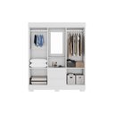 Ver imagem 4 de Guarda Roupa Solteiro 4 Portas e 2 Gavetas C/ 1 Espelho Isabely Cinamomo/off White - Acp