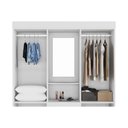 Ver imagem 6 de Guarda Roupa Solteiro 4 Portas e 2 Gavetas C/ 1 Espelho Isabely Cinamomo/off White - Acp