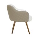 Ver imagem 7 de Kit 2 Poltronas Decorativas Kitana Pés Palito Couro/Linho Bege/Branco - Gran Belo