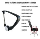 Ver imagem 2 de Par de Braços Bilbão Preto Cromado Cadeira W-58