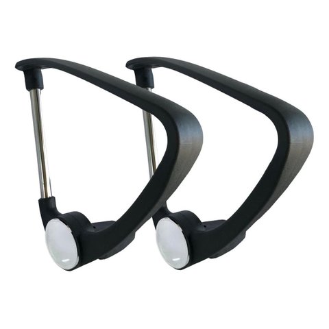 Par de Braços Bilbão Preto Cromado Cadeira W-58