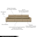 Ver imagem 3 de Sofá Retrátil 5 Lugares 314cm 3 Módulos Nero Couro Bege G52 - Gran Belo