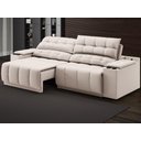 Ver imagem 2 de Sofá com Porta Copos Carregador USB Ret Rec Samurai 2,30m Velosuede Areia - NETSOFAS