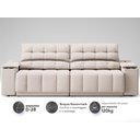 Ver imagem 5 de Sofá com Porta Copos Carregador USB Ret Rec Samurai 2,30m Velosuede Areia - NETSOFAS