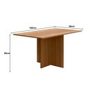 Ver imagem 3 de Mesa de Jantar Retangular 160cm Tampo Chanfrado sem Vidro Helô Carvalho - Poliman