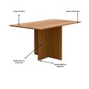 Ver imagem 2 de Mesa de Jantar Retangular 160cm Tampo Chanfrado sem Vidro Helô Carvalho - Poliman