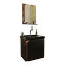 Ver imagem 1 de Gabinete Banheiro Lirio com 1 Porta Espelheira e Cuba Preta Preto Fosco/ripa 3d