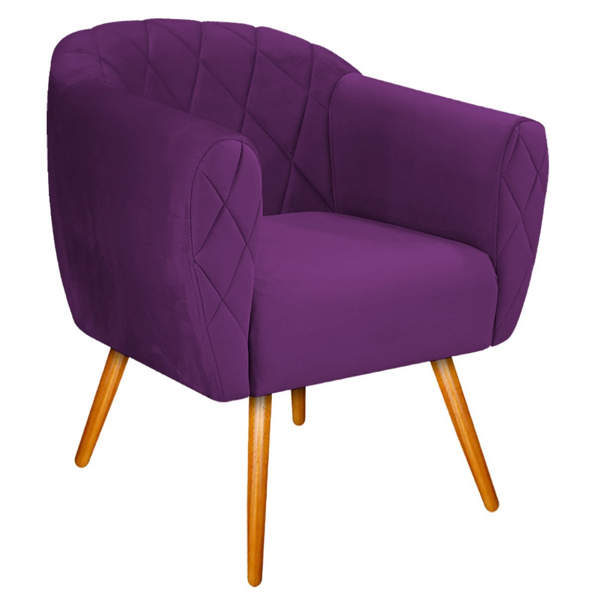 Poltrona Grazi Pés Palito Suede - ADJ Decor POLTRONAS POLTRONAS PARA SALA POLTRONAS DECORATIVAS Roxo