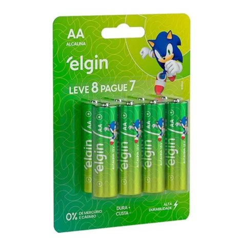Pilha Alcalina Aa Elgin (cartela com 08 Unidades)