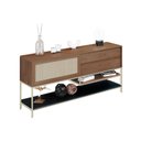 Ver imagem 2 de Buffet Aparador Sala de Jantar Agnes 2 Gavetas em Madeira Maciça Imbuia Mel Metal Champagne