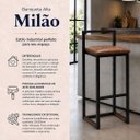 Ver imagem 2 de Banqueta Alta para Balcão Estofada Milão Cor Marrom - Kmj
