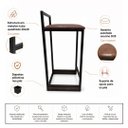 Ver imagem 4 de Banqueta Alta para Balcão Estofada Milão Cor Marrom - Kmj