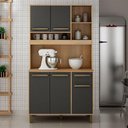 Ver imagem 7 de Armário Compac Valdemóveis Ametista 5P1Gav Cinamomo/Grafite