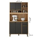 Ver imagem 2 de Armário Compac Valdemóveis Ametista 5P1Gav Cinamomo/Grafite