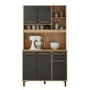 Ver imagem 1 de Armário Compac Valdemóveis Ametista 5P1Gav Cinamomo/Grafite