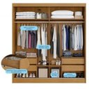 Ver imagem 4 de Guarda Roupa Casal 2 Portas C/01 Espelho Viena Bianchi Móveis Nature/off