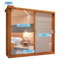 Ver imagem 2 de Guarda Roupa Casal 2 Portas C/01 Espelho Viena Bianchi Móveis Nature/off