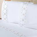 Ver imagem 7 de Edredom + Jogo de Cama 200 Fios Damasco Queen 15 Peças 100% Poliéster - Branco/bege