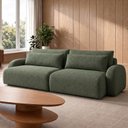 Ver imagem 1 de Sofá Cama Modular Orgânico Retrátil 4 Lugares 230cm com Base em Madeira Maciça Oxford