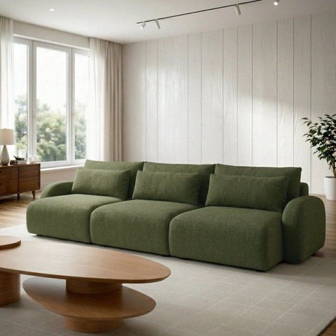 Sofá Orgânico Retrátil 3 Lugares 230cm Base Madeira Maciça Oxford