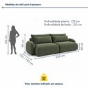 Ver imagem 3 de Sofá Cama Modular Orgânico Retrátil 4 Lugares 230cm com Base em Madeira Maciça Oxford
