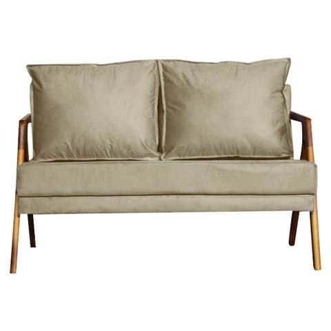 Namoradeira Mona Luxo Decorativa Recepção - Suede Cappuccino