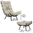 Ver imagem 3 de Poltrona Costela Decorativa em Alumínio com Puff e Almofada