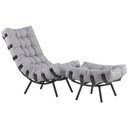 Ver imagem 5 de Poltrona Costela Decorativa em Alumínio com Puff e Almofada