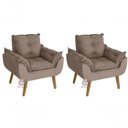 Ver imagem 1 de Kit 02 Poltrona Opala Suede Capuccino
