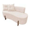Ver imagem 4 de Namoradeira Sofá Feijão Luna 130cm Orgânica Veludo Marfim