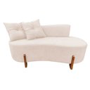 Ver imagem 3 de Namoradeira Sofá Feijão Luna 130cm Orgânica Veludo Marfim