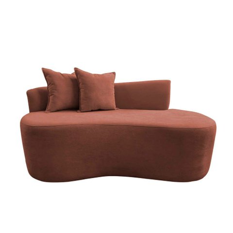 Namoradeira Sofá Feijão Hana Orgânica Bouclé Terracota