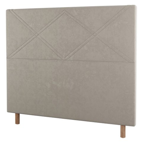Cabeceira Cama Box Casal King Size Cairo 195cm Suede Bege - Abmaza
