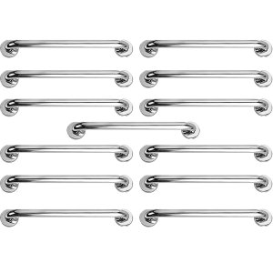 Barra Alça Apoio 50cm Aço Inox Kit 13 Uni Acesisbilidade Segurança Gestante Cadeirante Pcd Idoso Esc