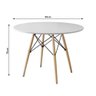 Mesa Eiffel Dkr Eames de Jantar Tampo de Madeira 90cm Branco - 2
