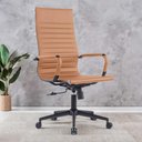 Ver imagem 1 de Cadeira de Escritório Diretor Relax Courino Base Preta Cor:caramelo