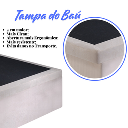 Cama Box Baú Solteirinho 78x188x42cm Suede com Pistão a Gás - 8