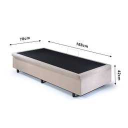 Cama Box Baú Solteirinho 78x188x42cm Suede com Pistão a Gás - 2