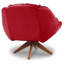 Poltrona Decorativa Estofada Base Giratória Califórnia Cor:vermelho - 5