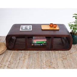 Mesa de Centro - Modelo Egito - Cor Madeira Escura - 1