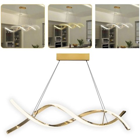 Lustre Pendente Luminaria Luxo DNA 36W Espiral Molecular Iluminaçao Sala Cozinha Quarto Mesa Jantar 